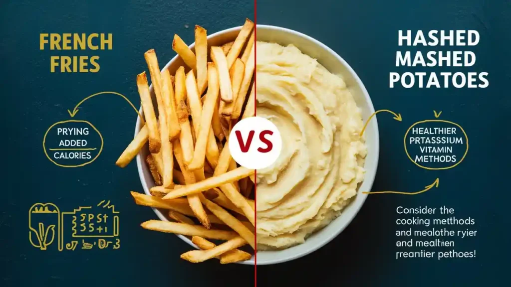 Are French Fries or Mashed Potatoes Healthier August 31, 2024 by sali When it comes to choosing between French fries and mashed potatoes, I’ve got the lowdown. While both can be nutritious or detrimental to your diet, it all boils down to preparation and added ingredients. French fries are often deep-fried, adding extra calories and fat, whereas mashed potatoes can be a healthier option if boiled or baked without excessive butter or cream. A medium-sized potato contains around 110 calories and is rich in fiber, potassium, and vitamin C. To make an informed choice, crucial to know is the cooking methods and added ingredients, and that’s just the start of the story.